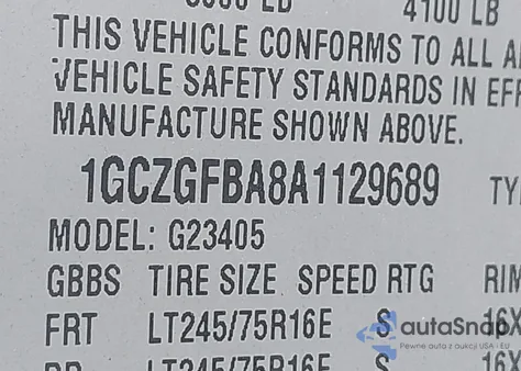 2010 Chevrolet Express G2500 из США, поврежденный, VIN 1GCZGFBA8A1129689